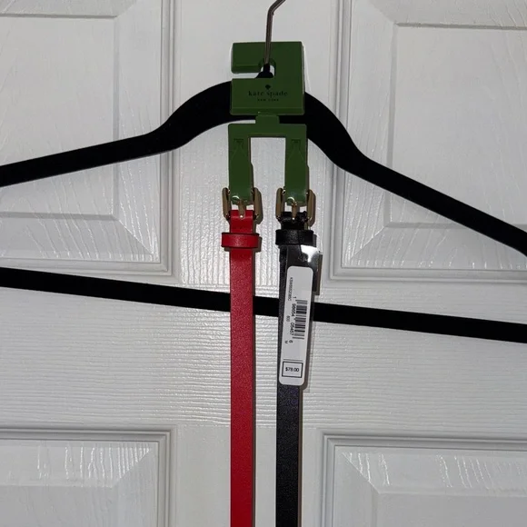 kate spade Red and Black Slim Belts Kate Spade Red Bow Belt and Black straight Belt Set women main image 4